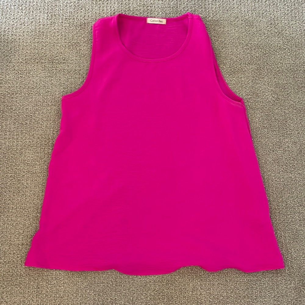 Hot Pink Sleeveless Blouse.